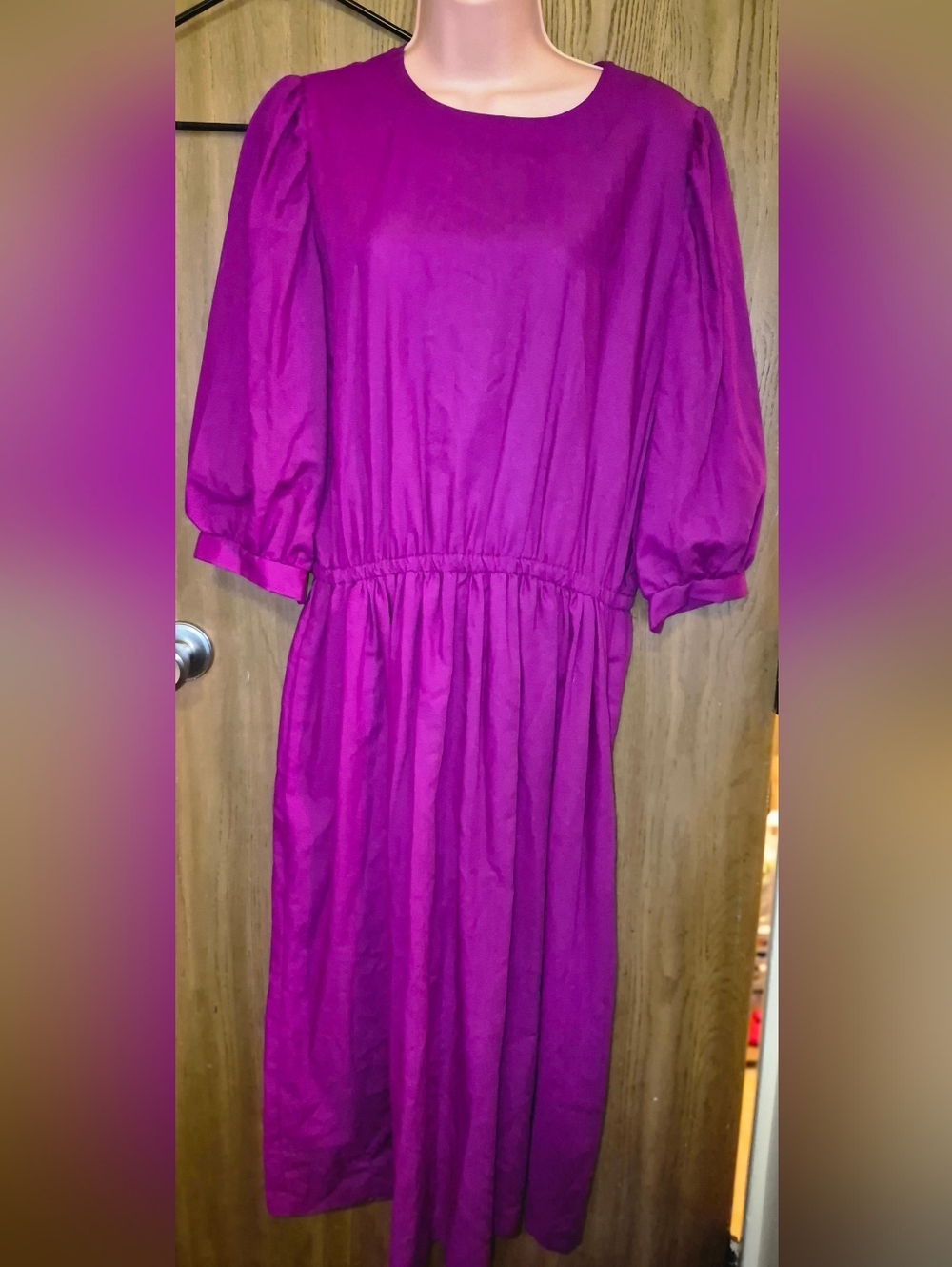 Handmade Amish Mennonite  Modest  Dress Country  Midi Purple Pockets M L